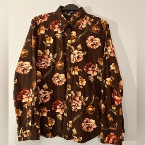 Chaps Woman’s Floral Brown Shirt